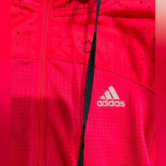 ‼️THRIFT SOON MAKE OFFER Pink Adidas Response Running 1/4 Zip Hooded Sweatshirt - Picture 6 of 9